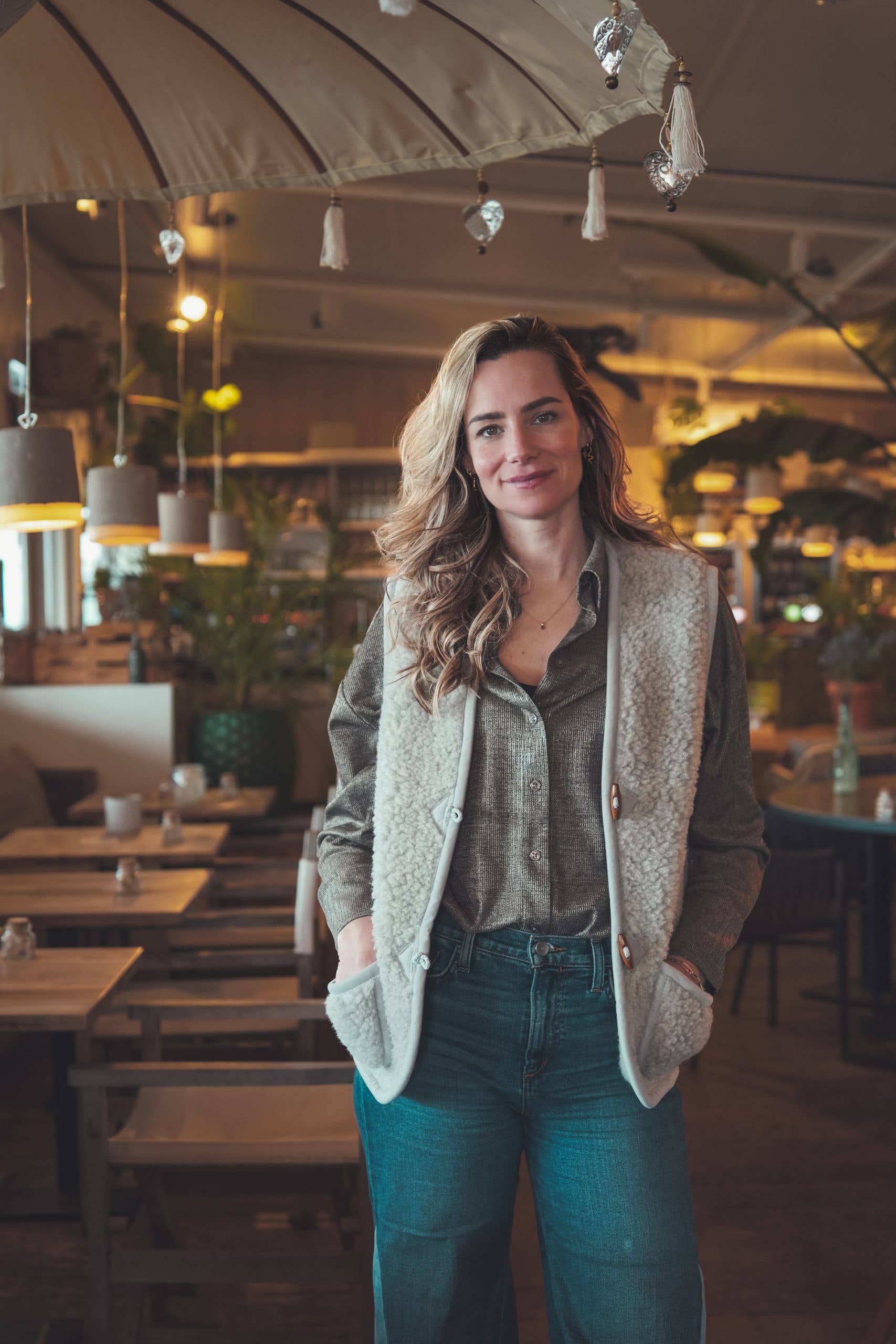 Merinowolle Weste - Earl Grey: M