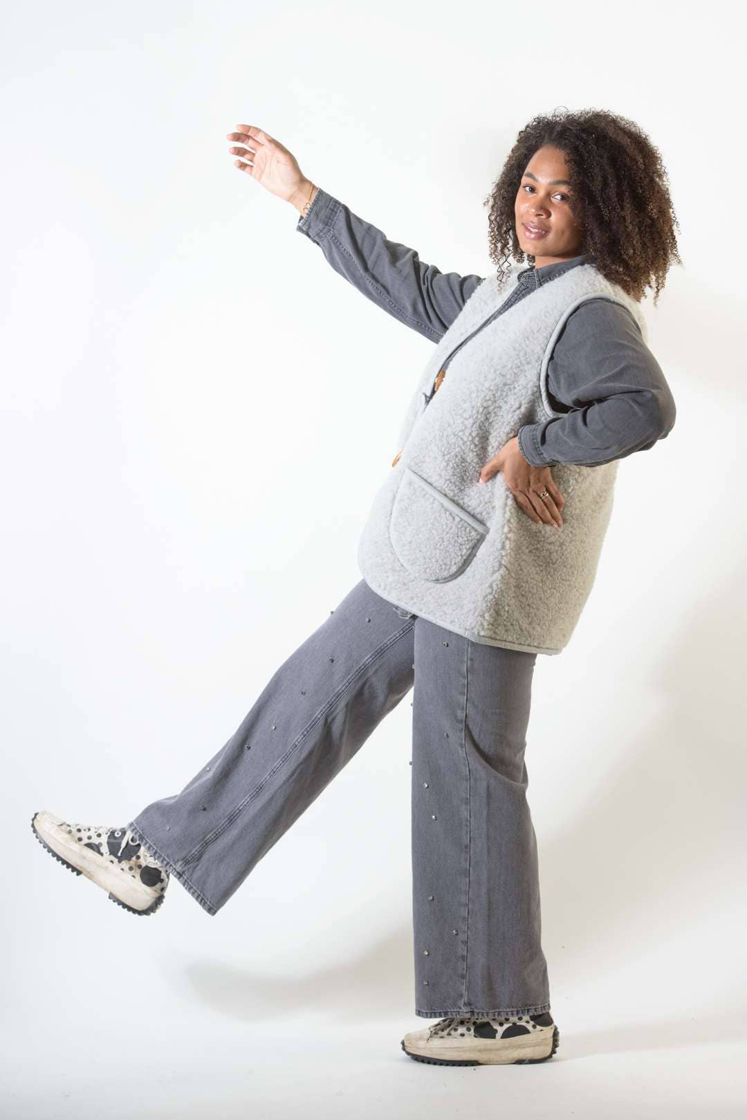 Merinowolle Weste - Earl Grey: M