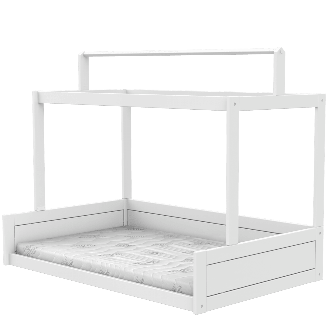 Lifetime Montessori Bett 120 inkl. Dachkonstruktion Premium Latterost