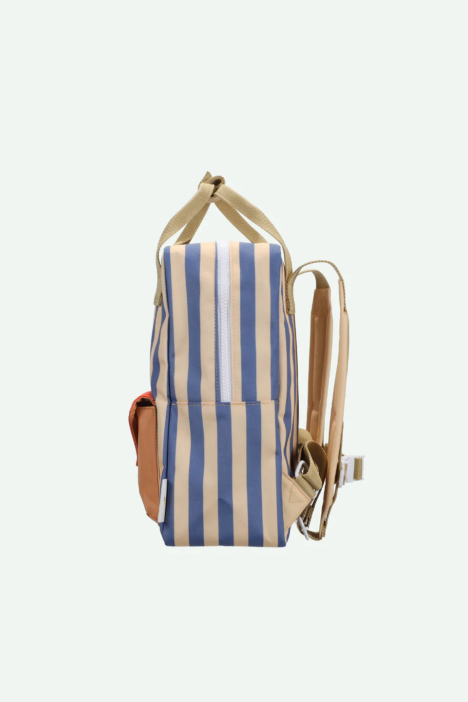 Sticky Lemon Rucksack medium - Wonders - Stripes blue whale & sandy yellow