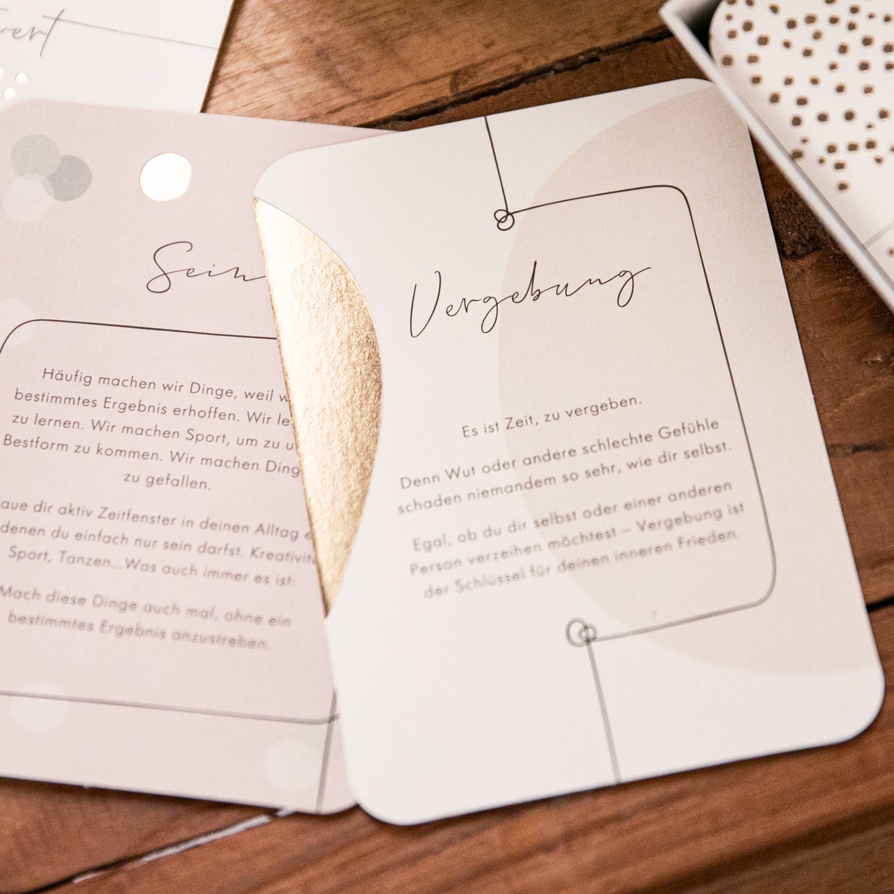 Kartendeck | Positive Gedanken | Selbstliebe | Design | Gold