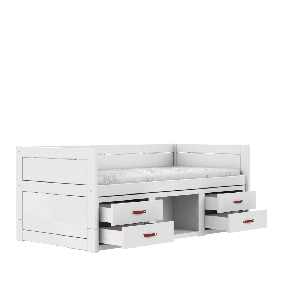 Lifetime Original Tagesbett inkl. Schubladen und Stauraum 90x200 cm mit Standard Rollboden