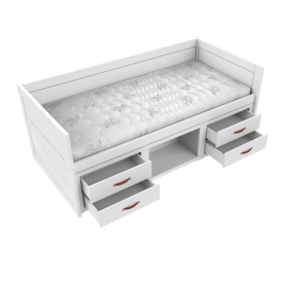 Lifetime Original Tagesbett inkl. Schubladen und Stauraum 90x200 cm mit Standard Rollboden