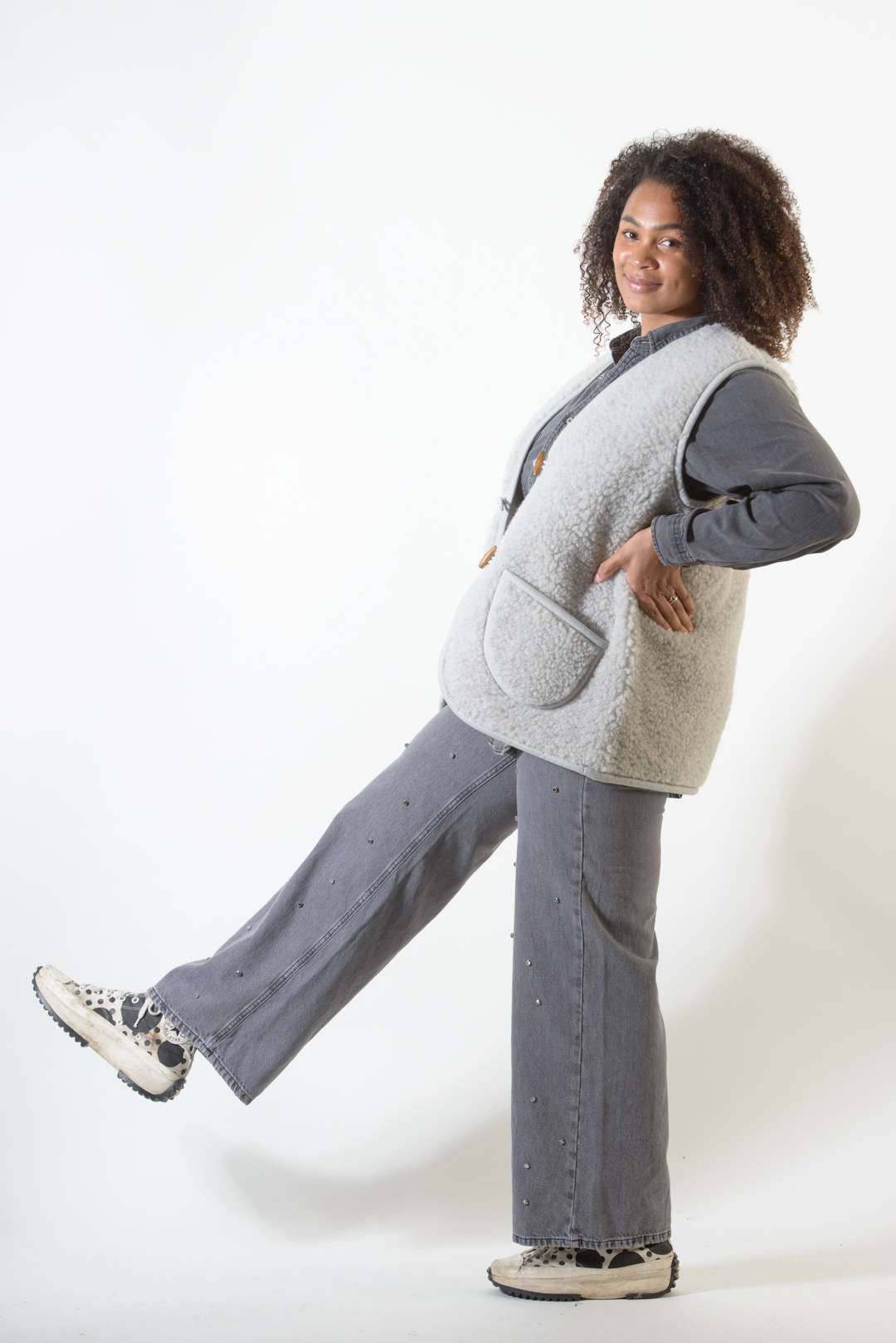 Merinowolle Weste - Earl Grey: M