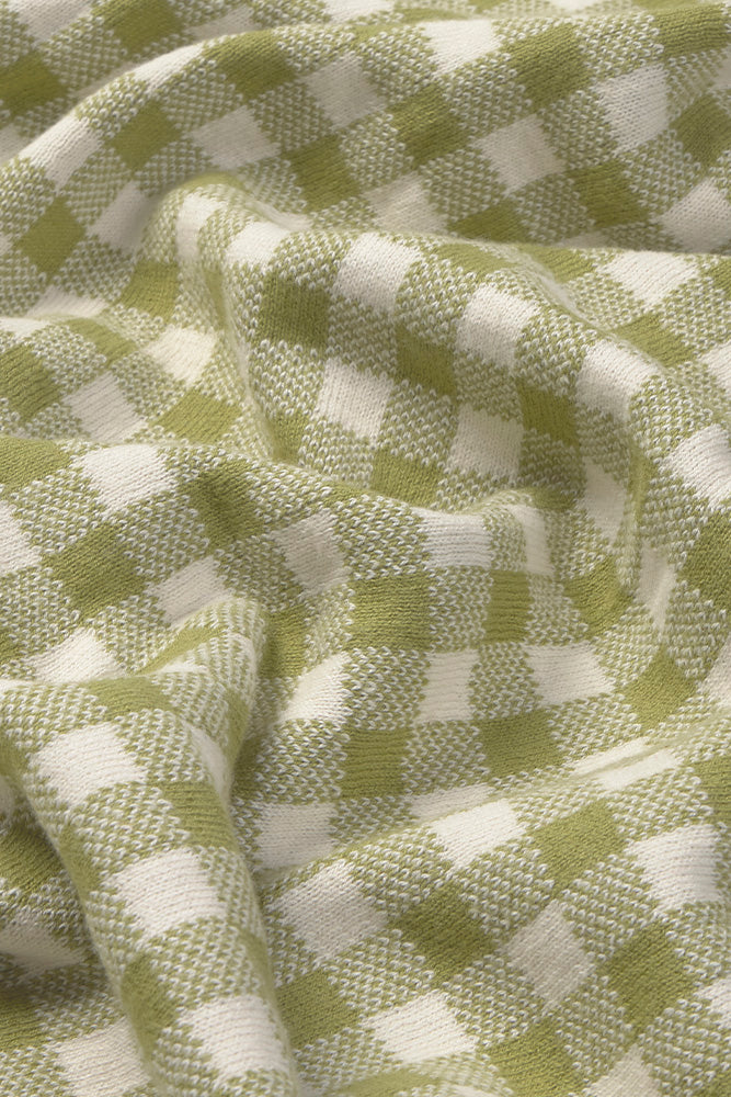 Strickdecke Vichy Matcha