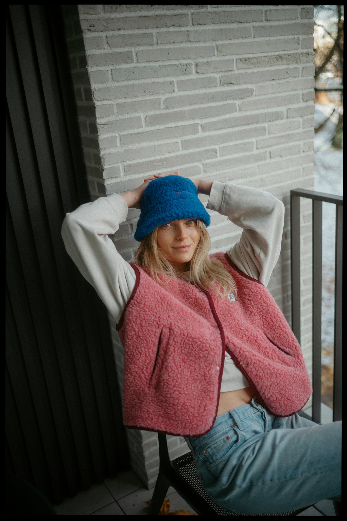 Merino Weste, Erwachsene unisex, dusty pink, Grösse S