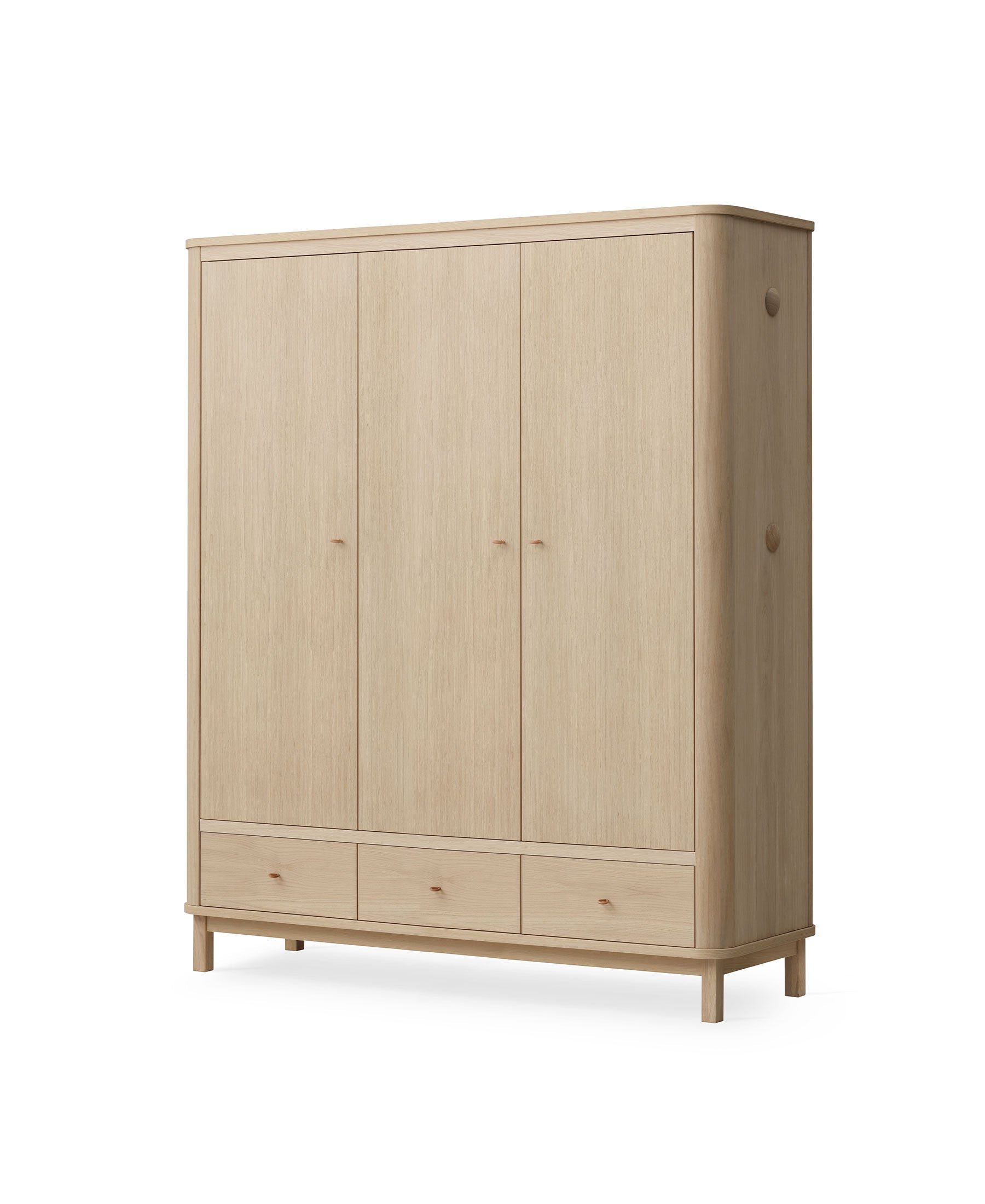 Wood Kleiderschrank 3-türig, Eiche