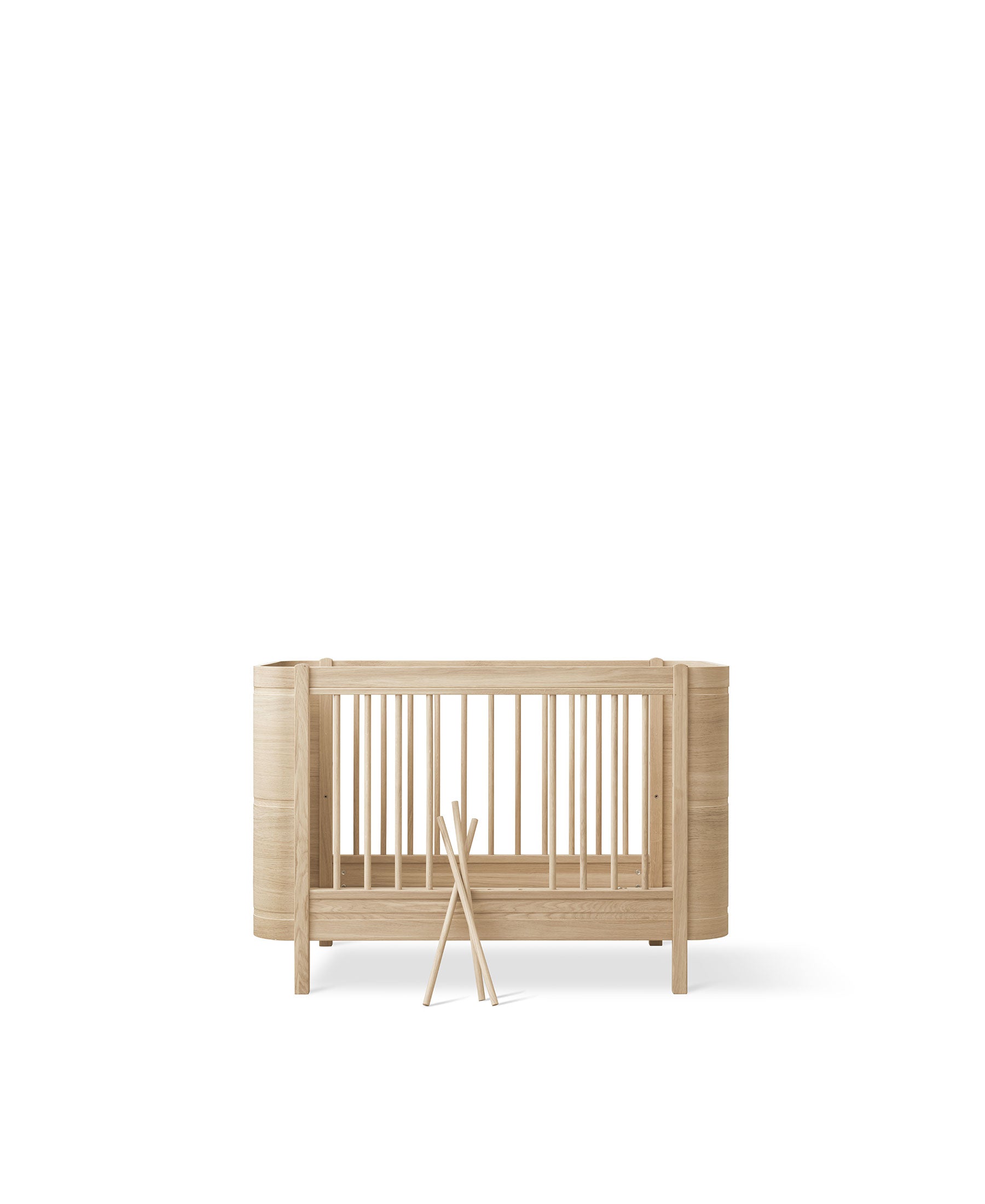 Wood Mini+ Babybett inkl. Umbauset Juniorbett, Eiche