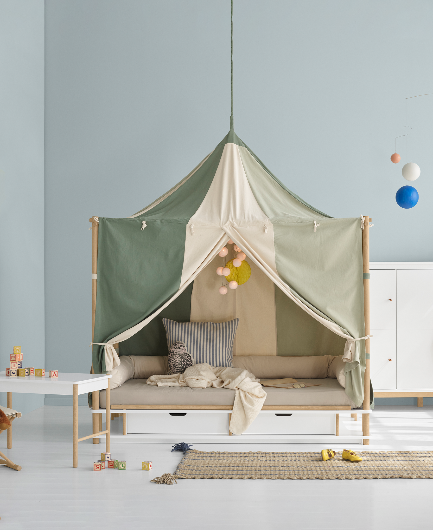 Camp Himmelbett, weiss/Eiche