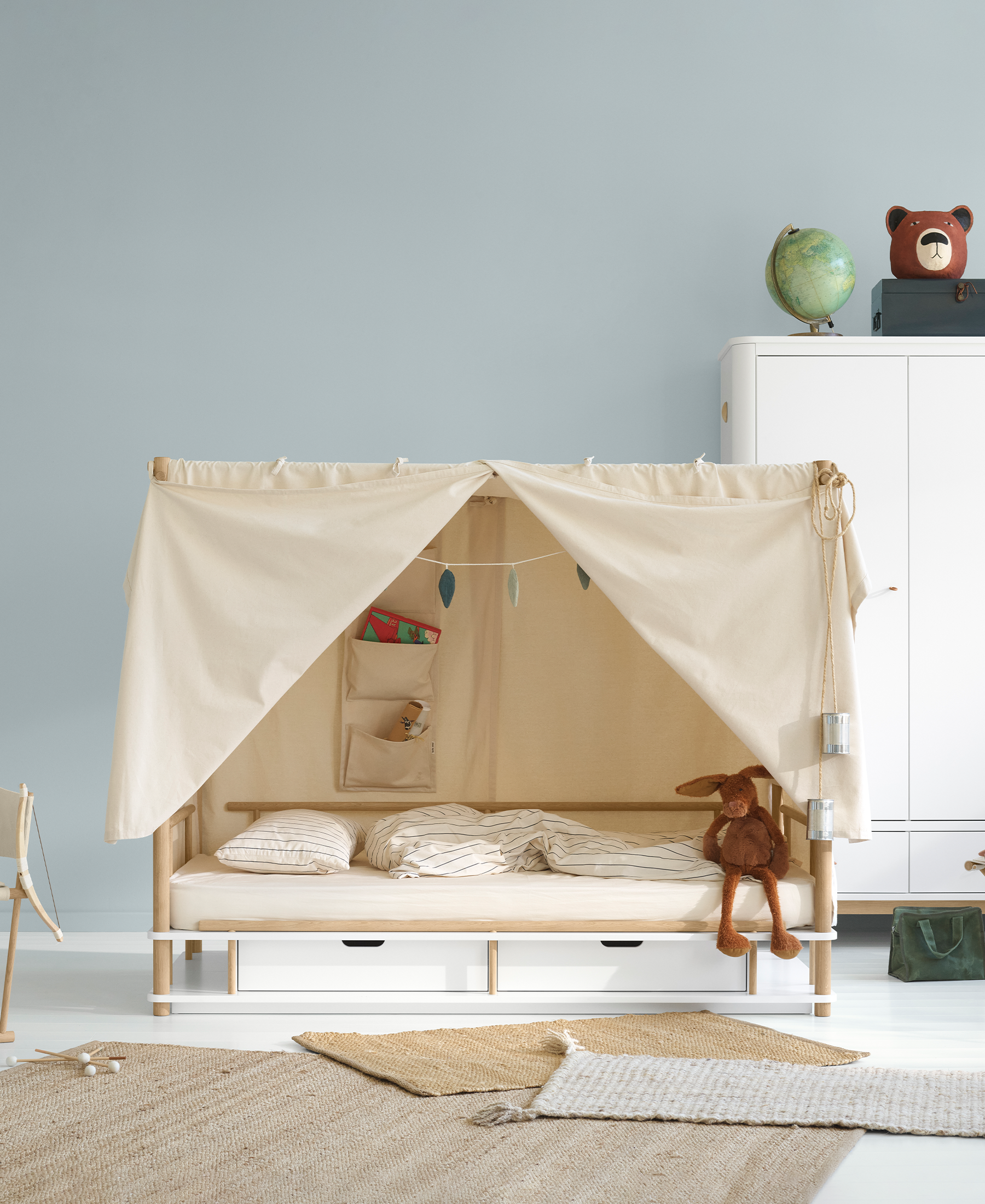 Camp Himmelbett, weiss/Eiche