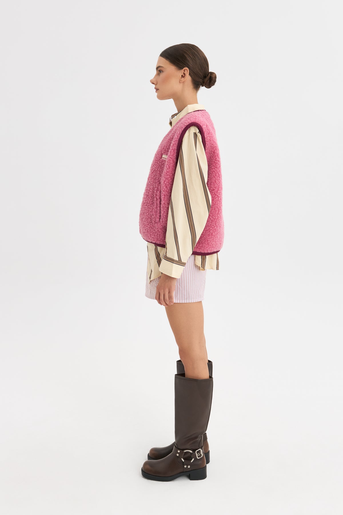 Merino Weste, Erwachsene unisex, dusty pink, Grösse S