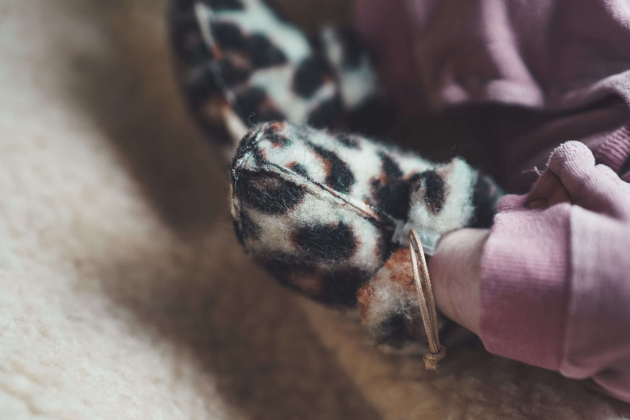 Baby Wollschuhe - Panther: 0-6 Monate