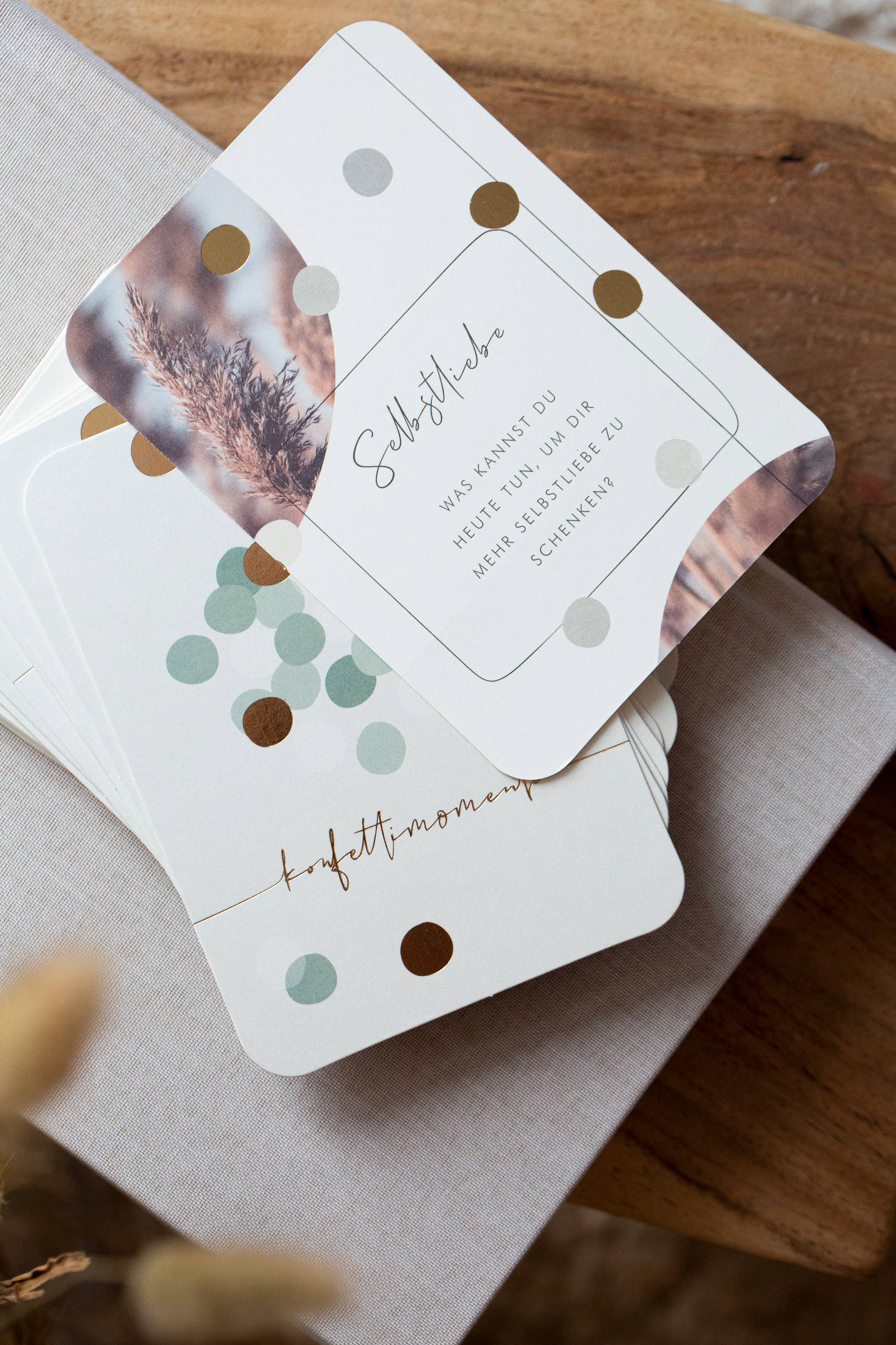 Kartendeck | Positive Gedanken | Selbstliebe | Design | Gold