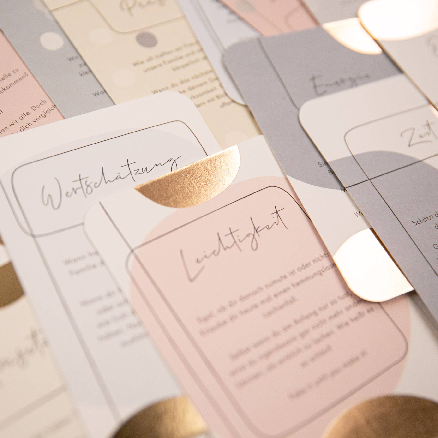 Kartendeck | Positive Gedanken | Selbstliebe | Design | Gold