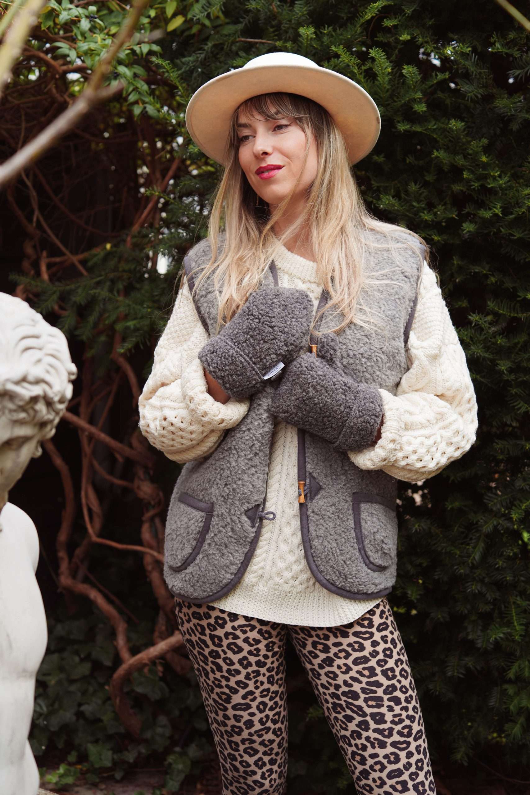 Merinowolle Weste - Schwarzer Tee: M