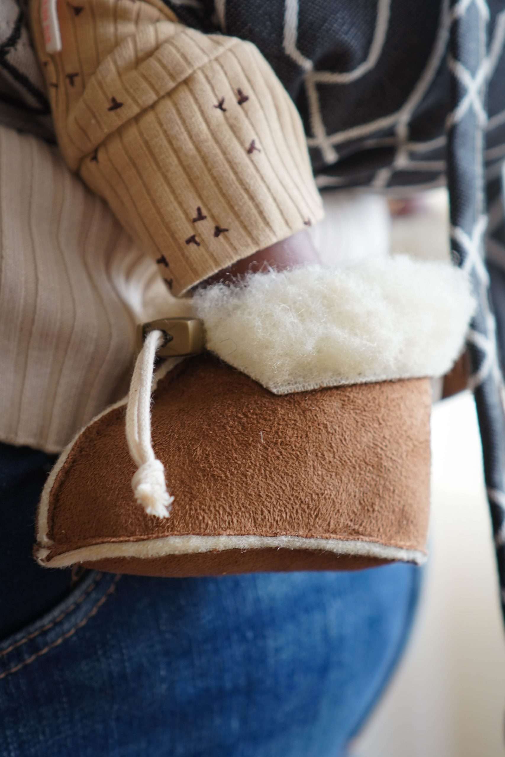 Wollschuhe - Velours - Espresso - Grösse: 0-4 Monate