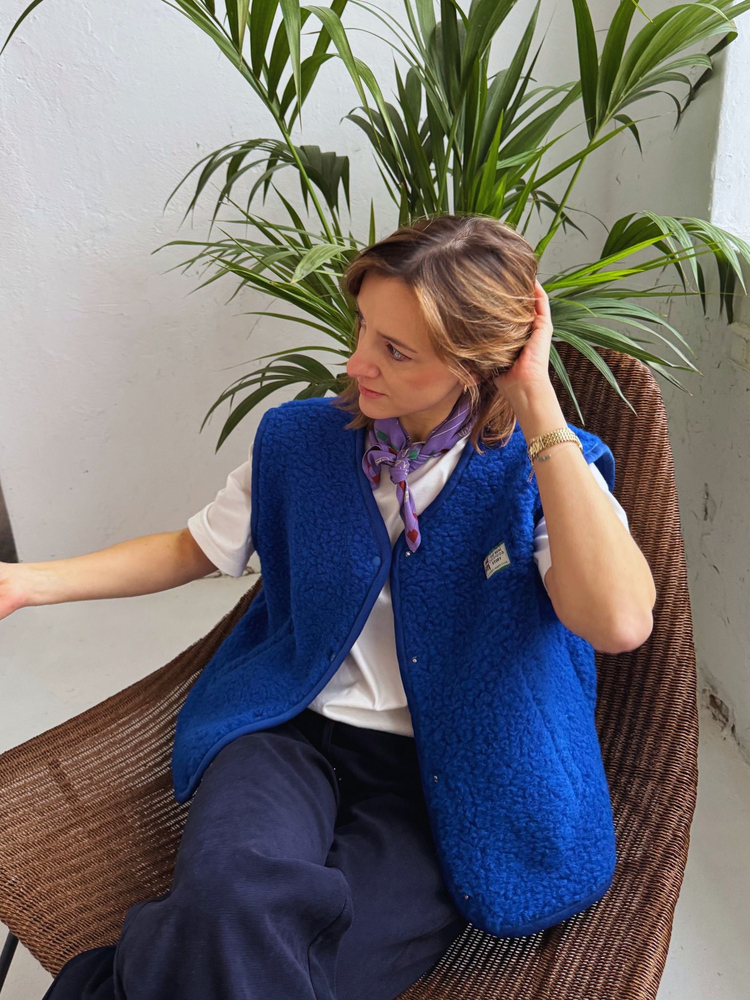 Merino Weste, Erwachsene unisex, cobalt blue, Grösse S