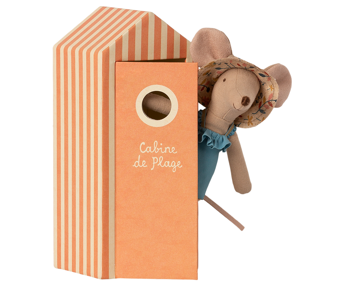 Maileg Strandmaus Mama mit Strandkabine