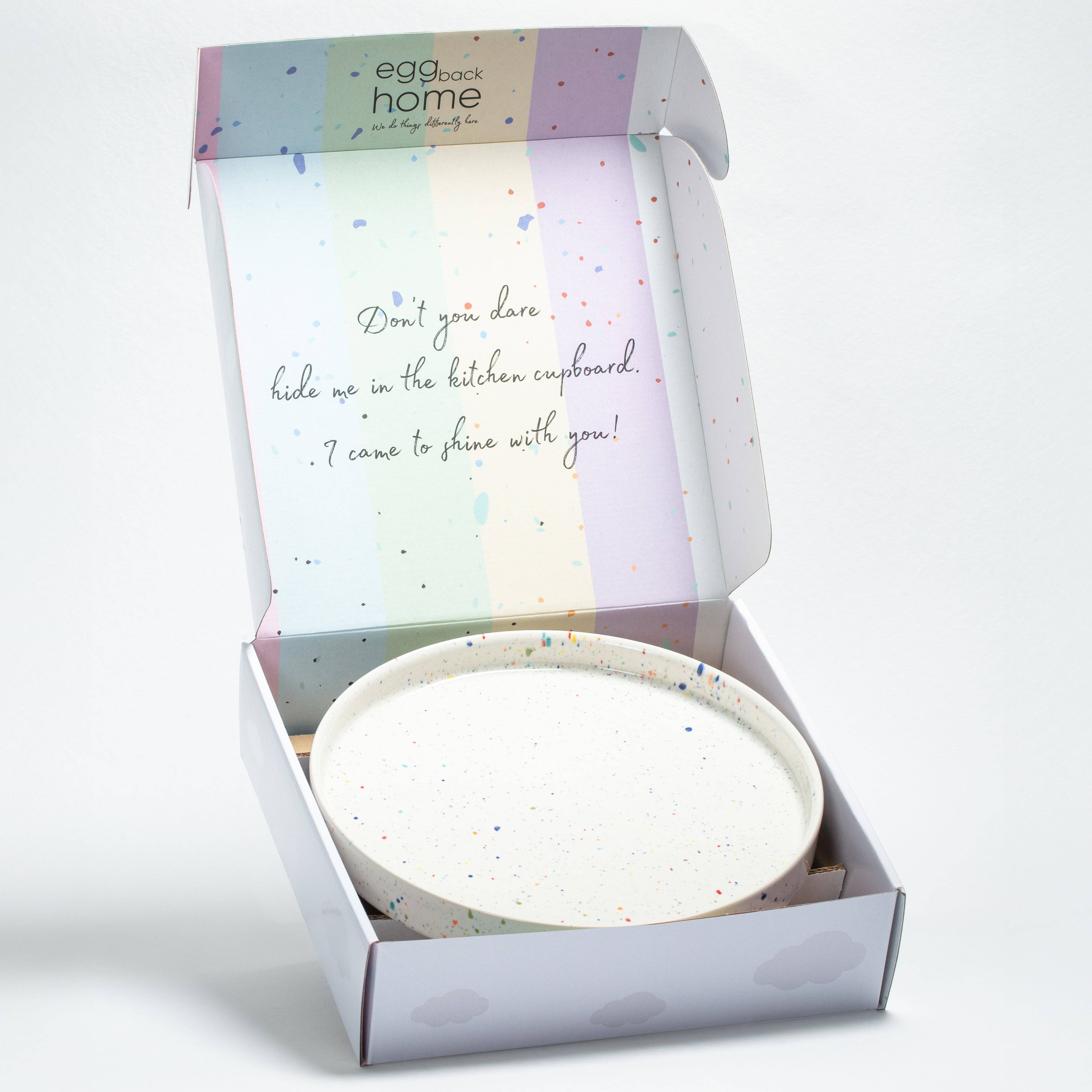 Konfetti Rundtablett 28 cm, weiss