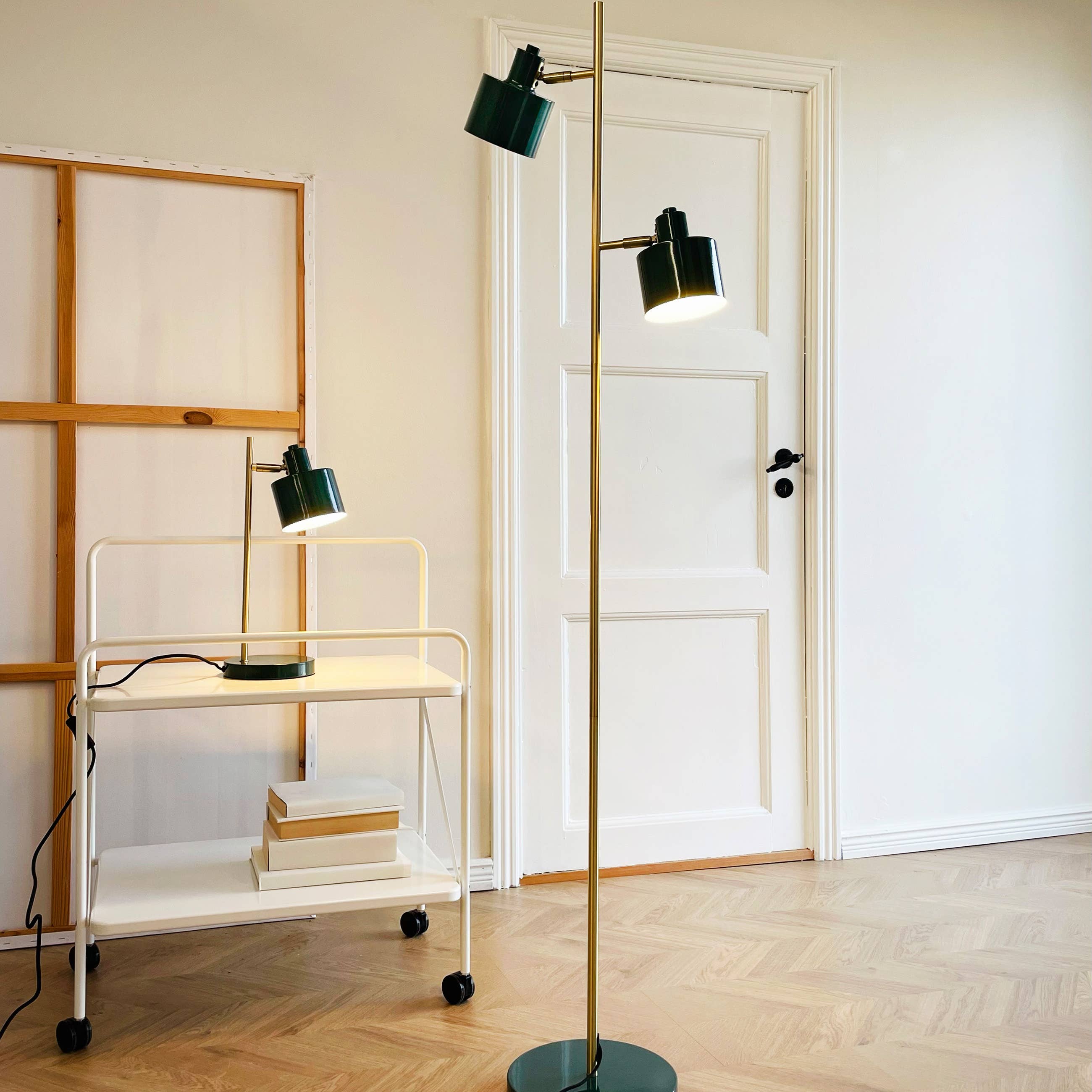 Stehlampe Ozean Dunkelgrün/ Messing