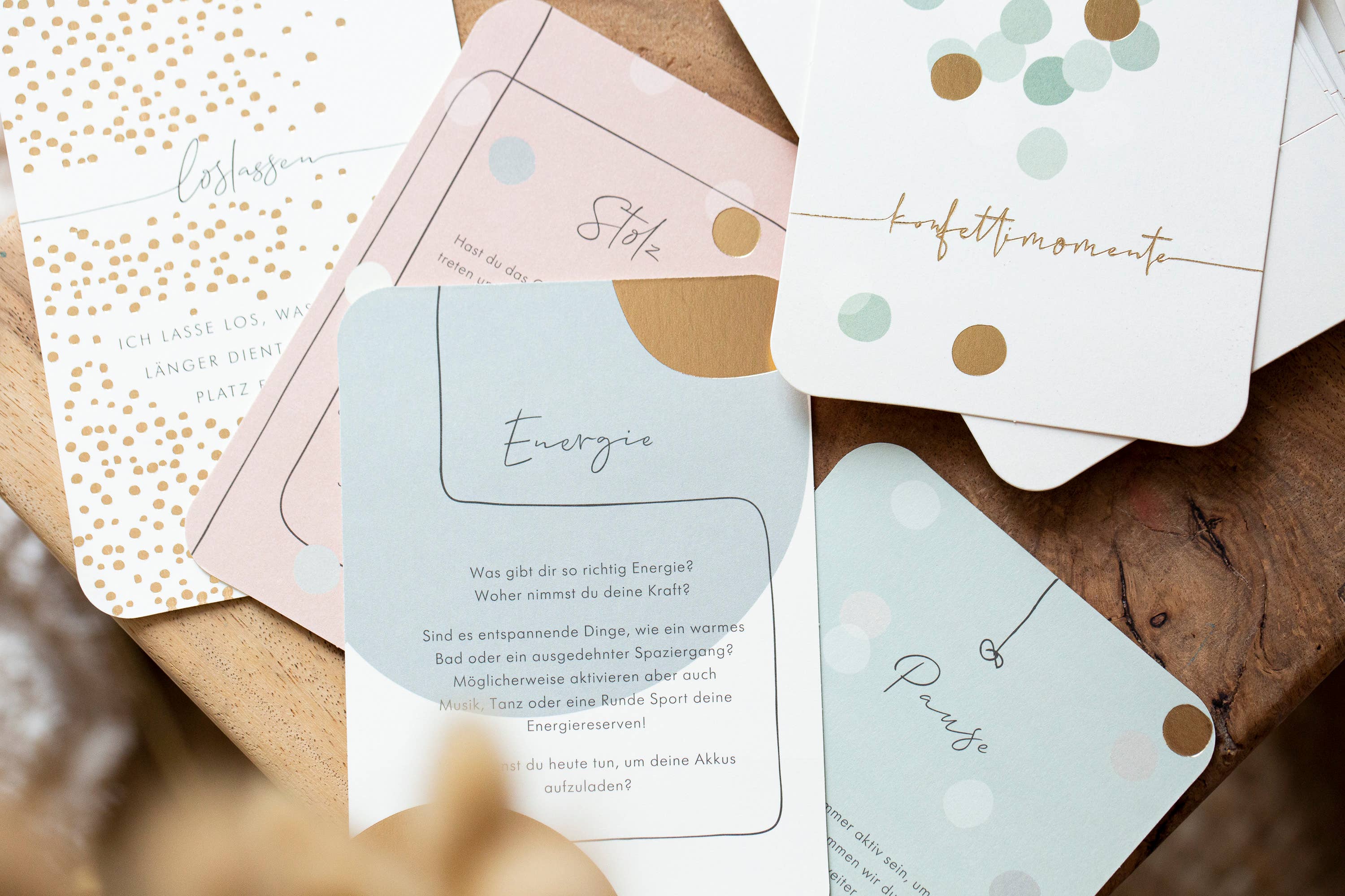 Kartendeck | Positive Gedanken | Selbstliebe | Design | Gold