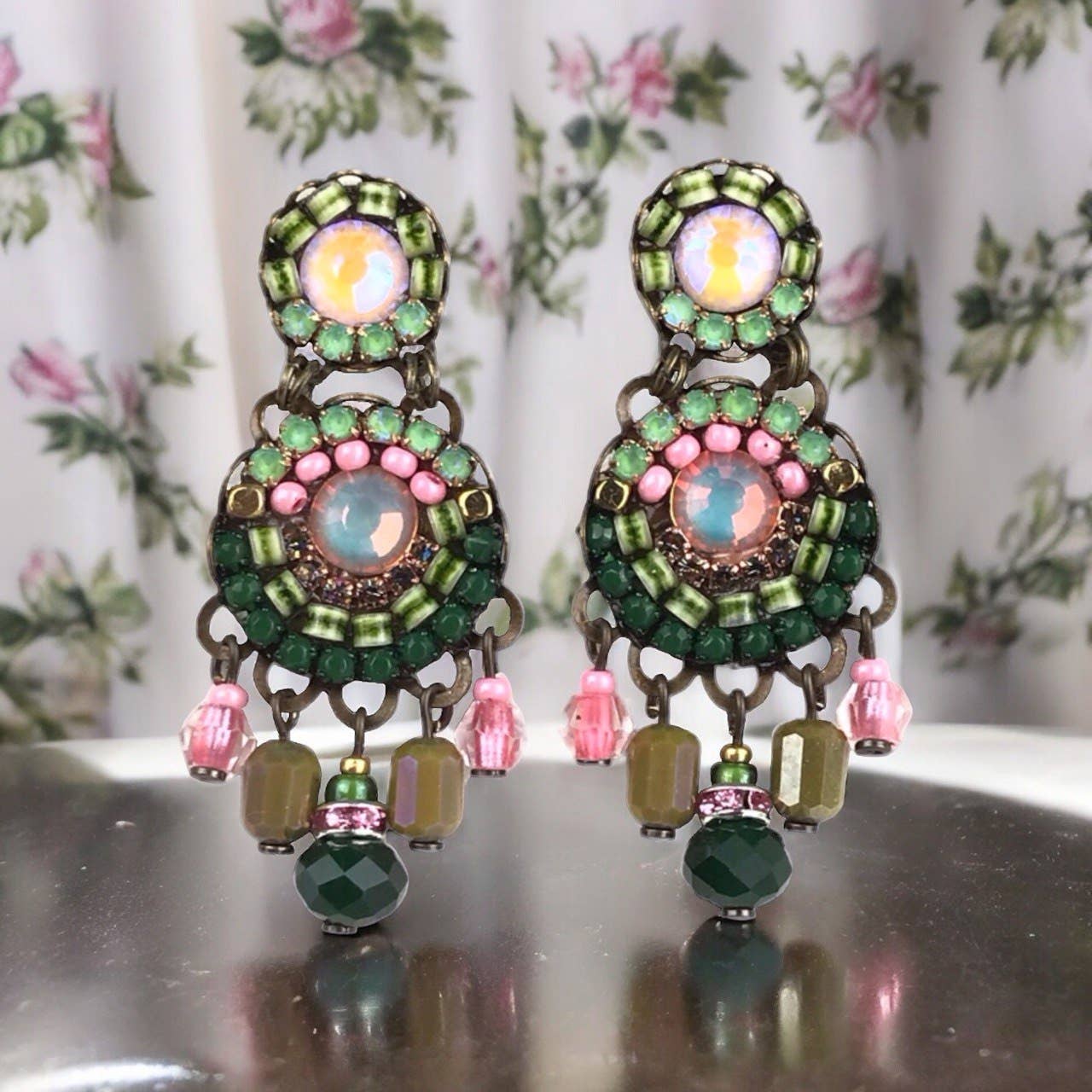 Ohrringe Kristall Kleeblatt