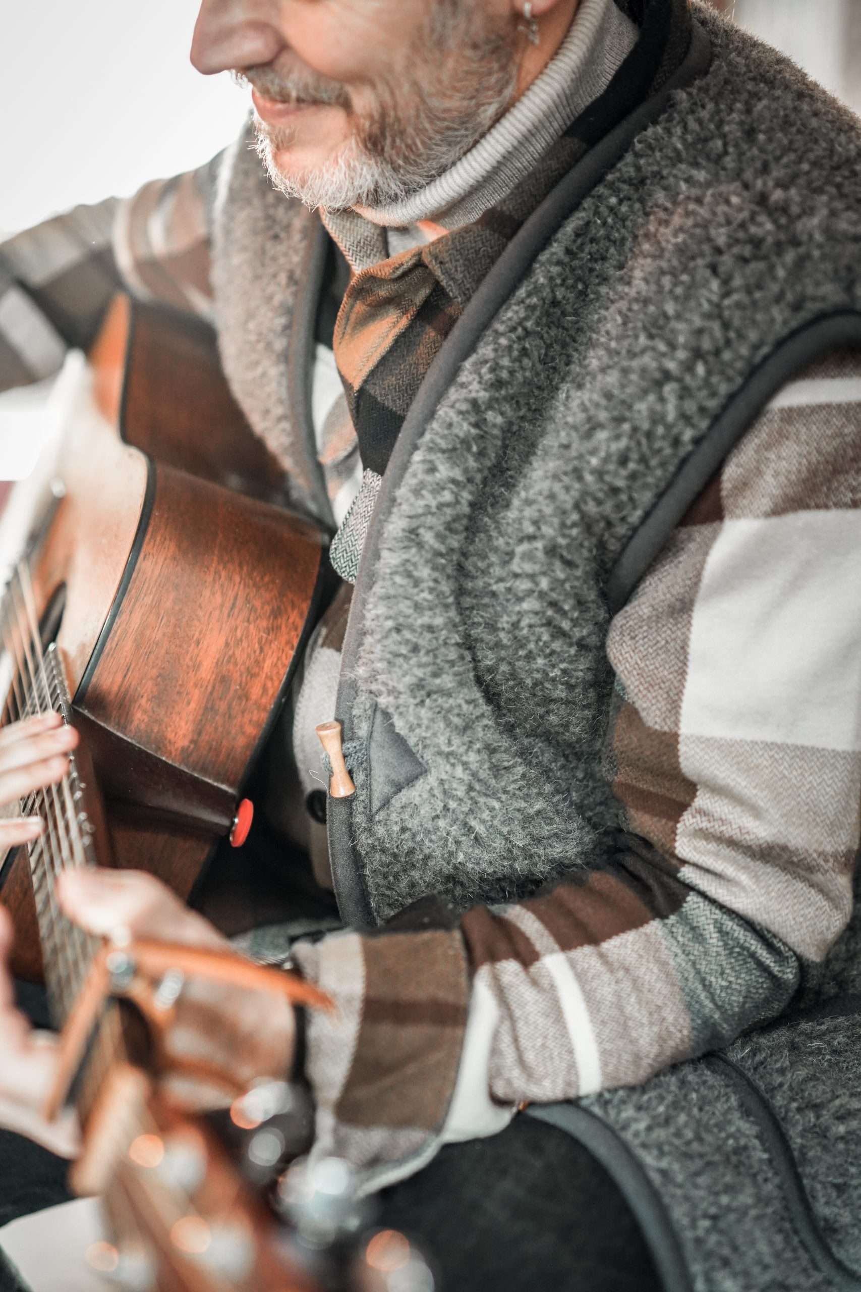 Merinowolle Weste - Schwarzer Tee: M