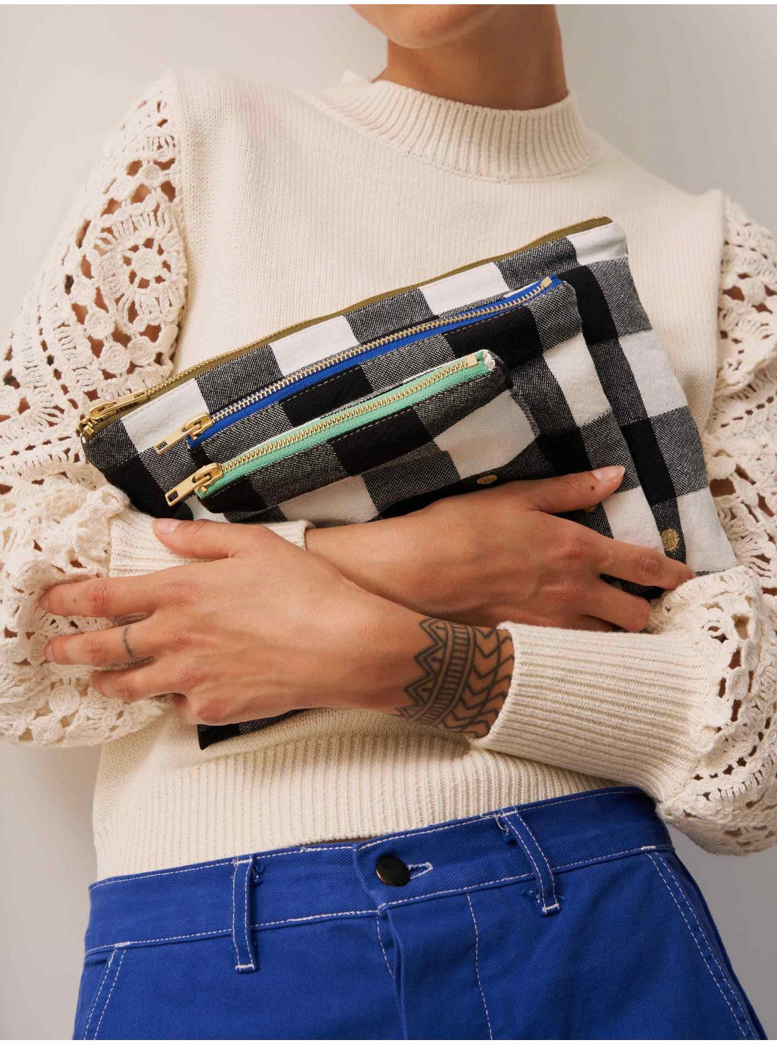 La cerise sur le gâteau kleine Tasche Max Caviar mint S