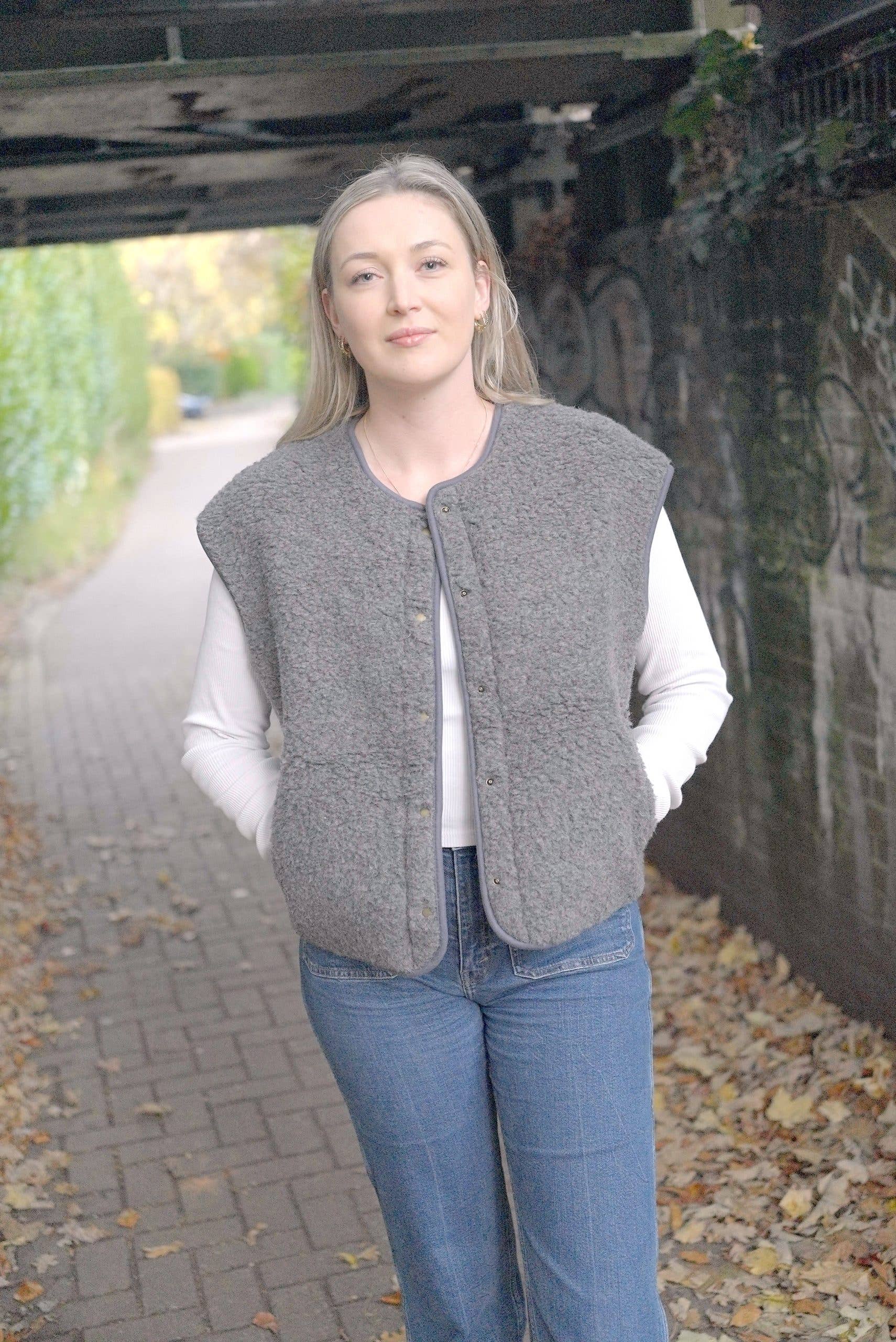 Merinowolle Weste - Nova Schwarzer Tee: M