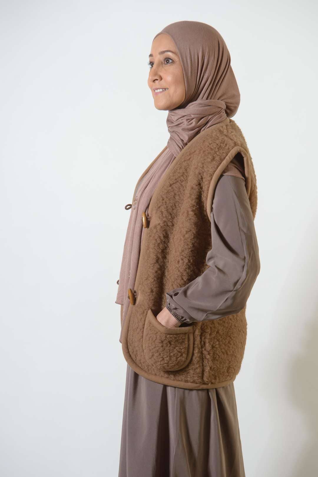 Merinowolle Weste - Espresso - Erwachsene: L