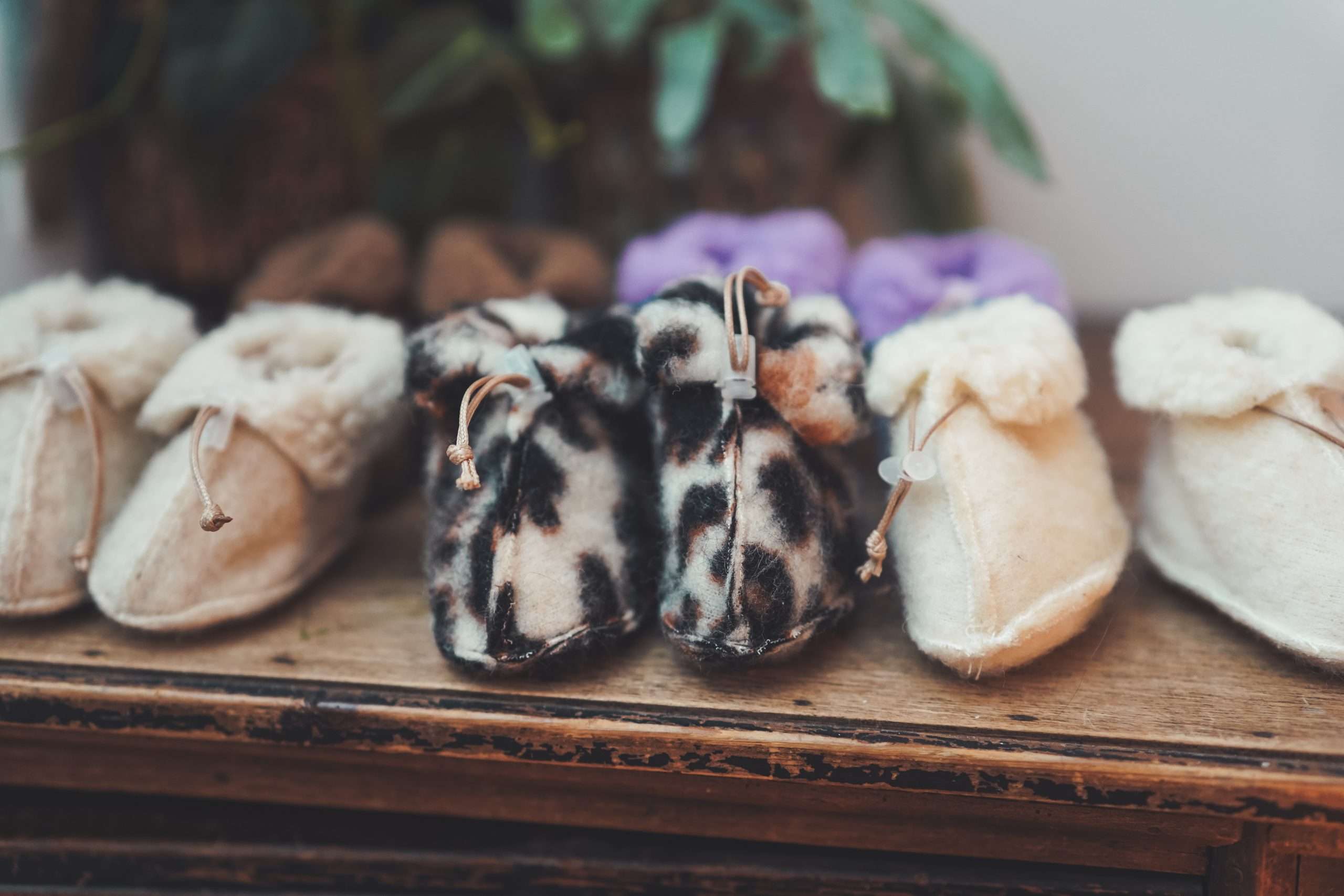 Baby Wollschuhe - Panther: 0-6 Monate