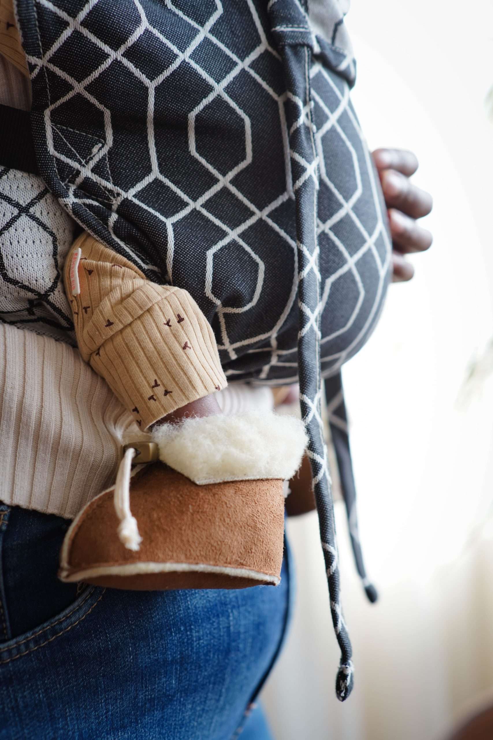 Wollschuhe - Velours - Espresso - Grösse: 0-4 Monate