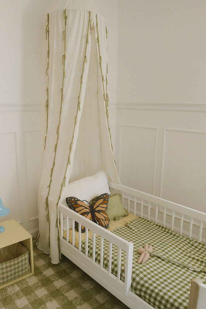 Strickdecke Vichy Matcha