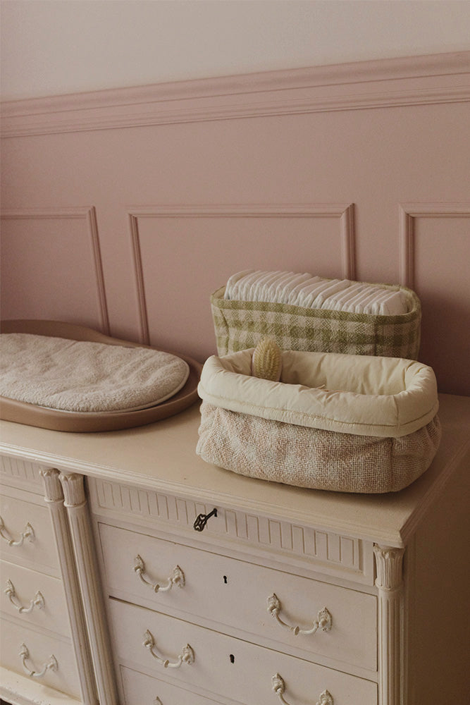 Korb Stoff Vichy Rose