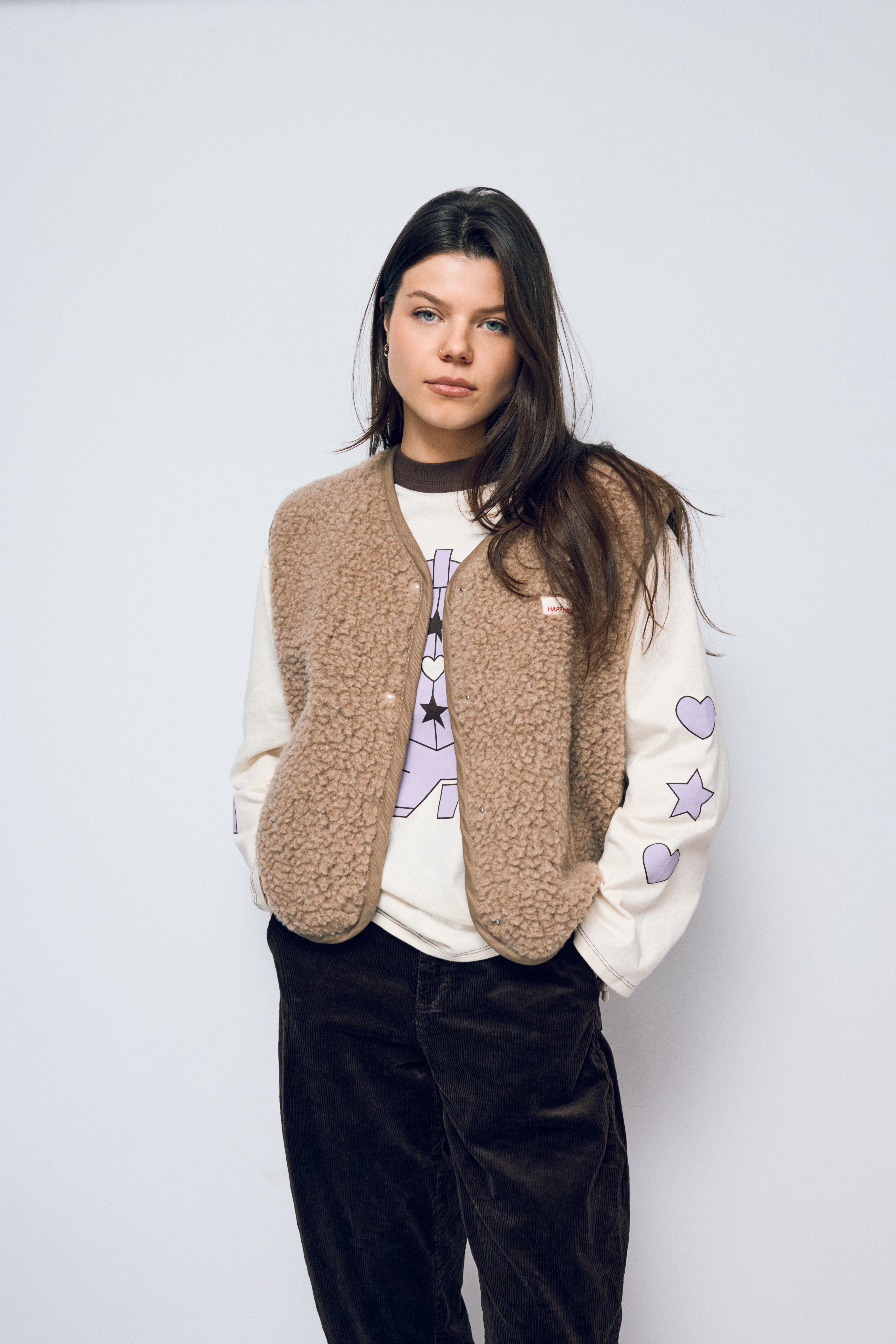 Merino Weste, Erwachsene unisex, hazelnut, Grösse XS