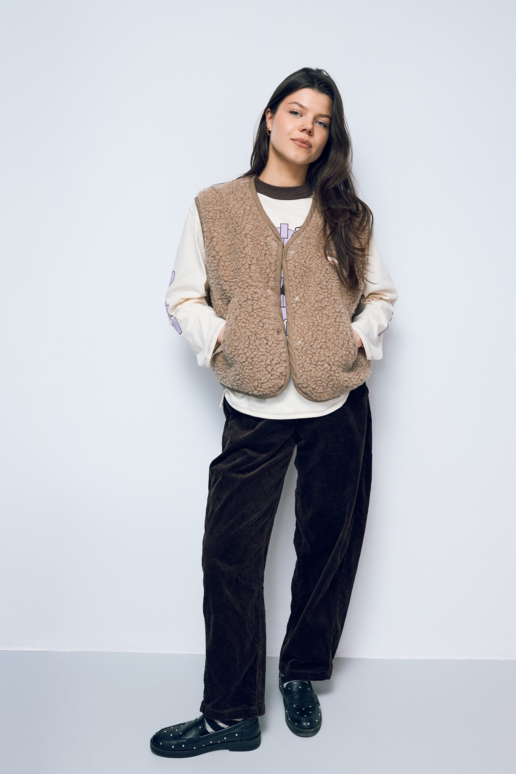 Merino Weste, Erwachsene unisex, hazelnut, Grösse XS