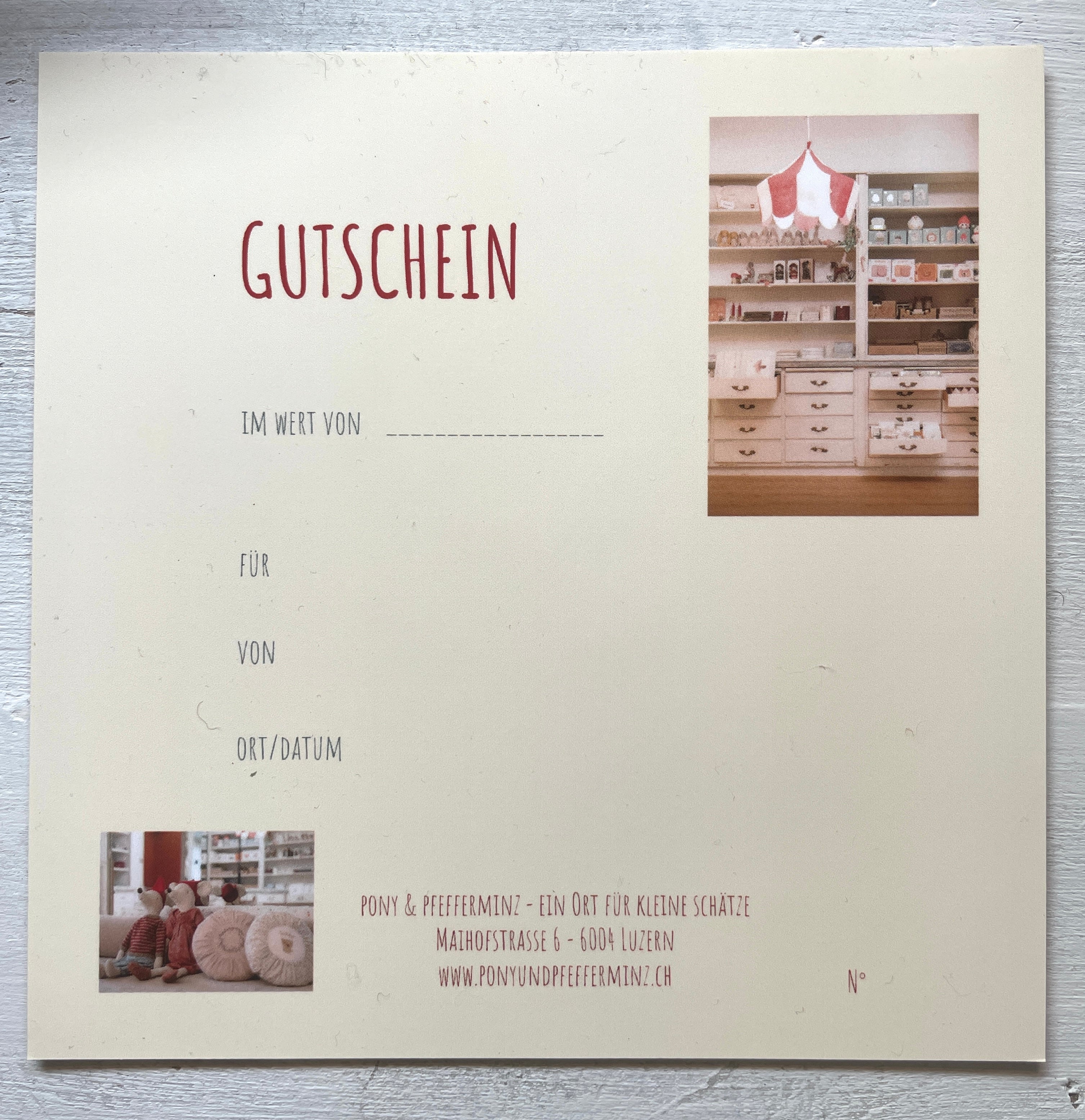 Geschenkgutschein Pony & Pfefferminz - per Post