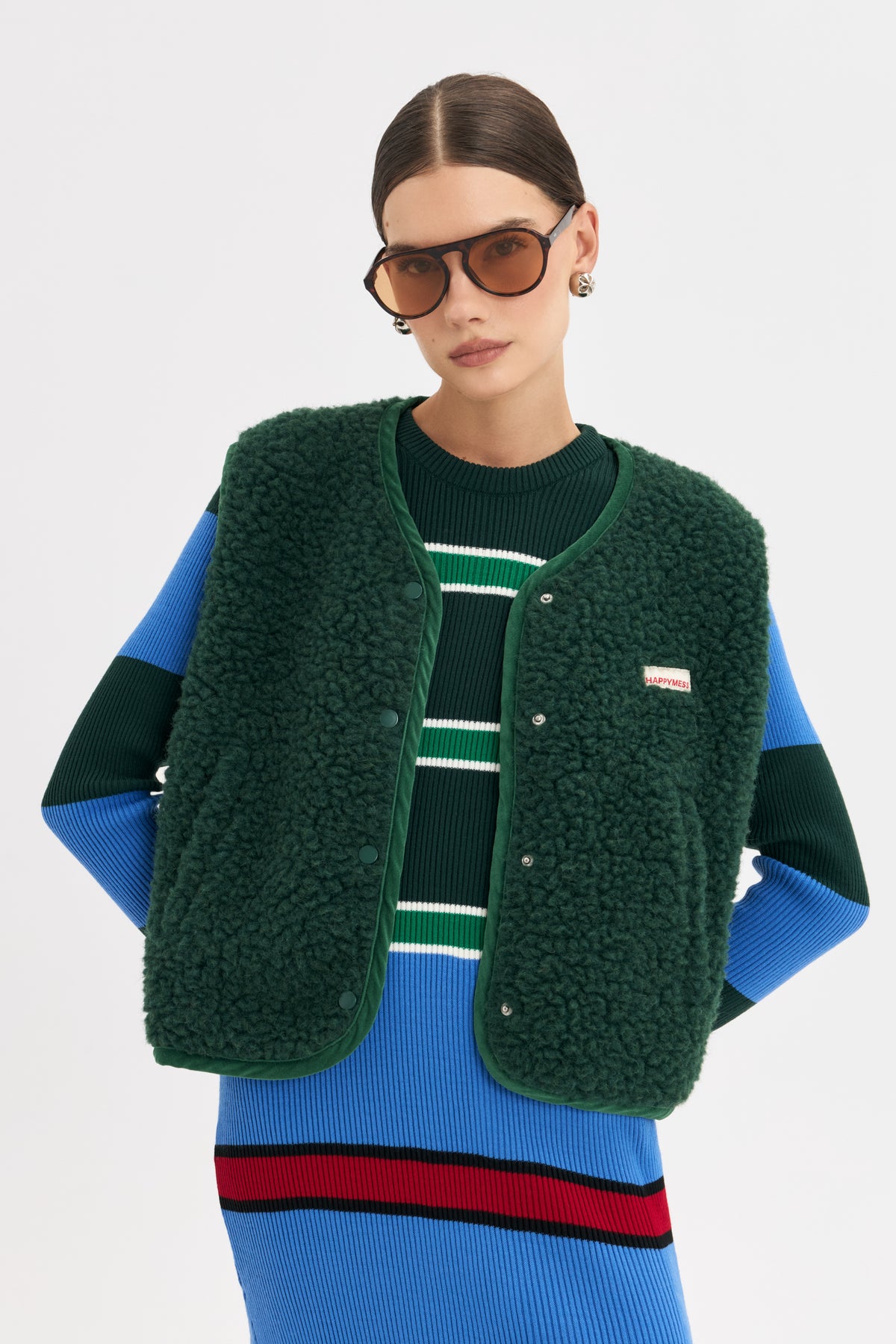 Merino Weste, Erwachsene unisex, moss, Grösse M