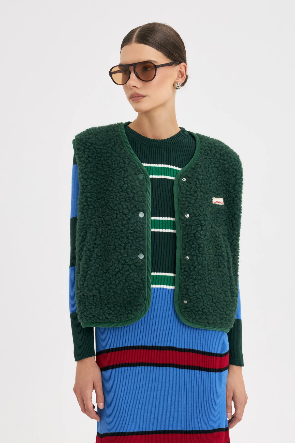 Merino Weste, Erwachsene unisex, moss, Grösse M