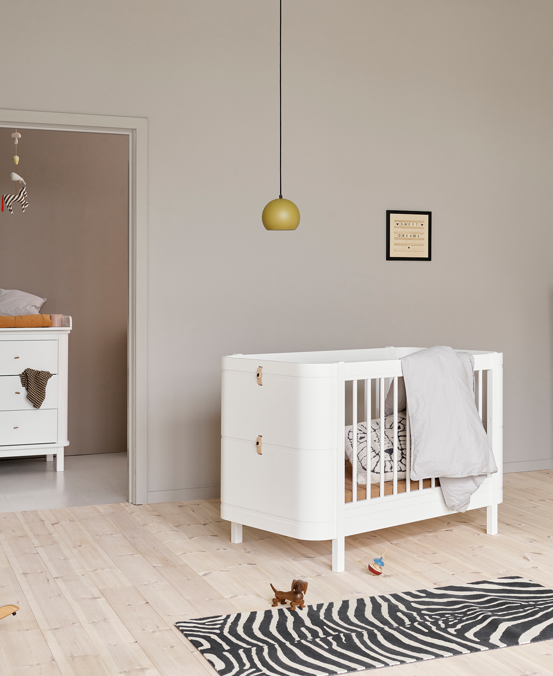 Wood Mini+ Babybett, weiss
