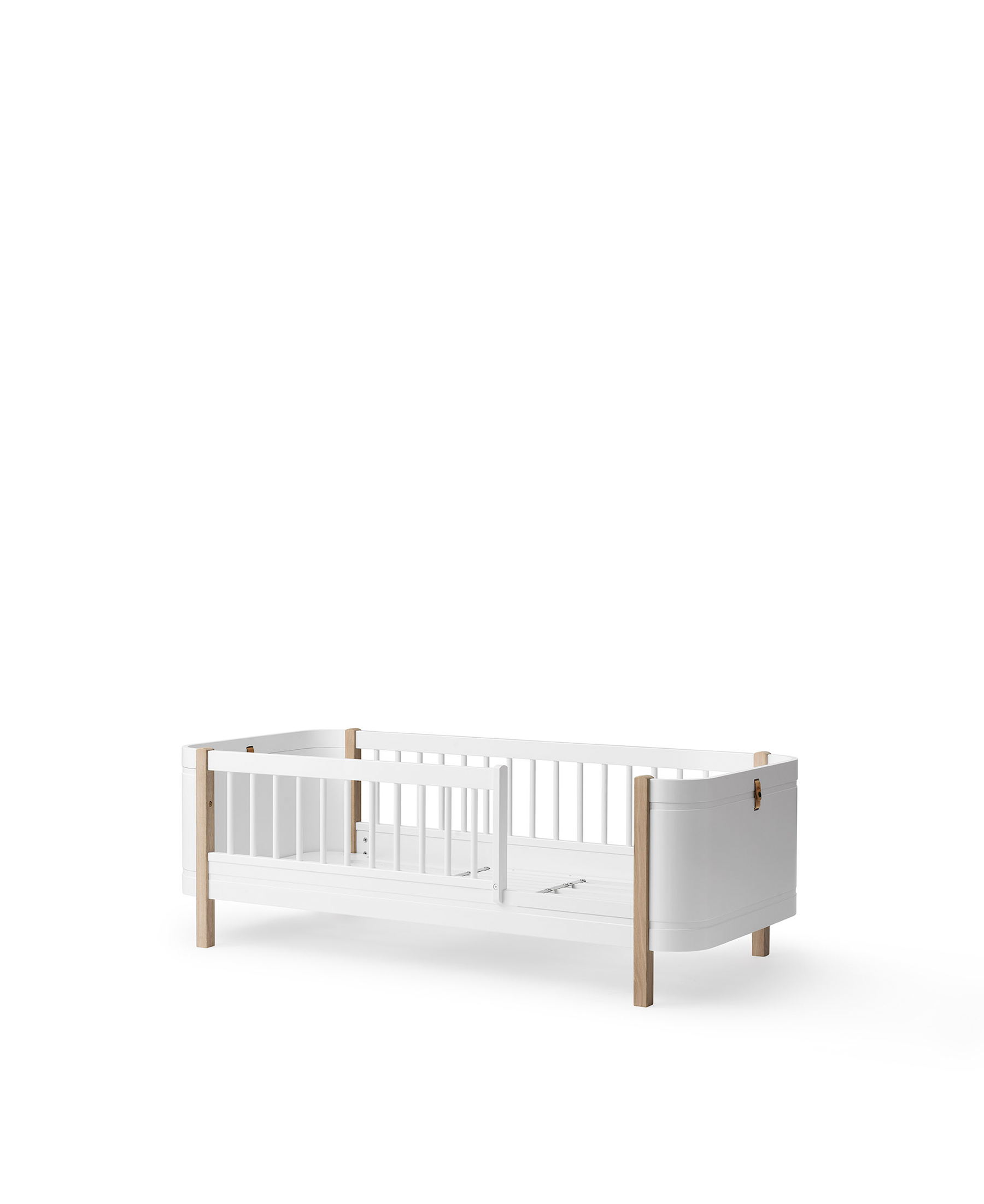 Wood Mini+ Babybett inkl. Umbauset Juniorbett, weiss/Eiche