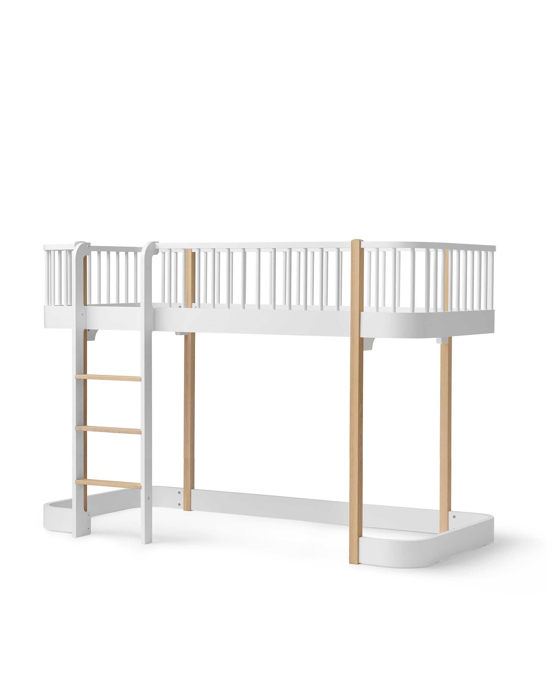 Wood Original halbhohes Hochbett, weiss/Eiche