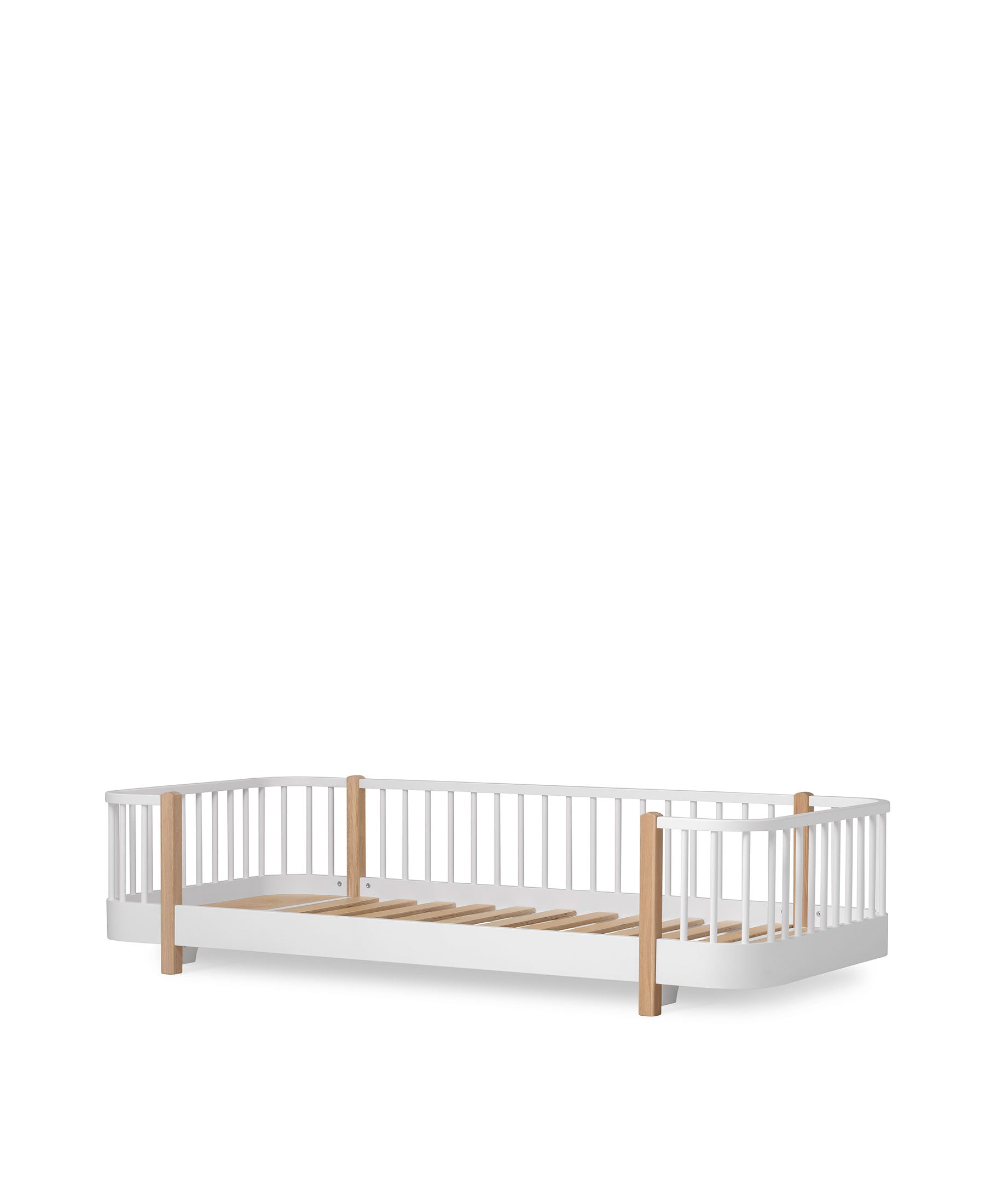 Wood Original Bodenbett, weiss/Eiche