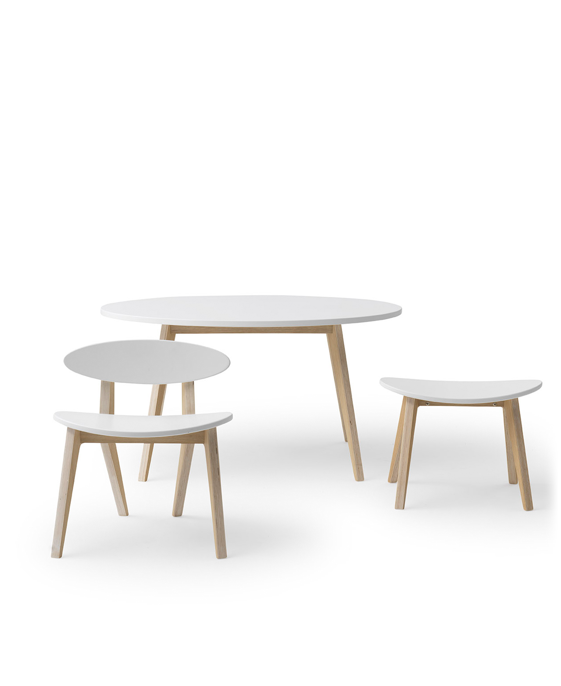 Wood Pingpong Stuhl weiss/Eiche