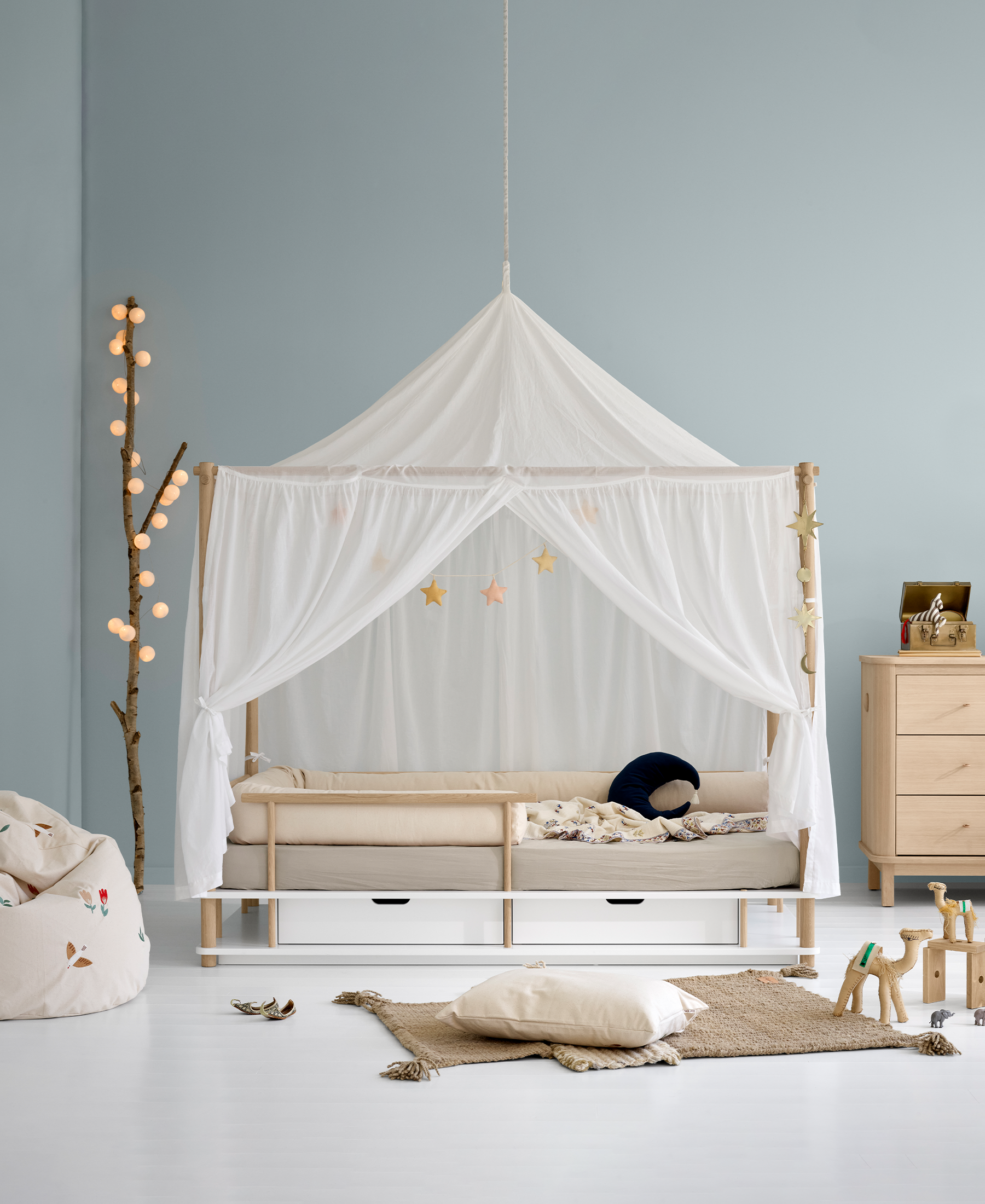 Camp Himmelbett, weiss/Eiche