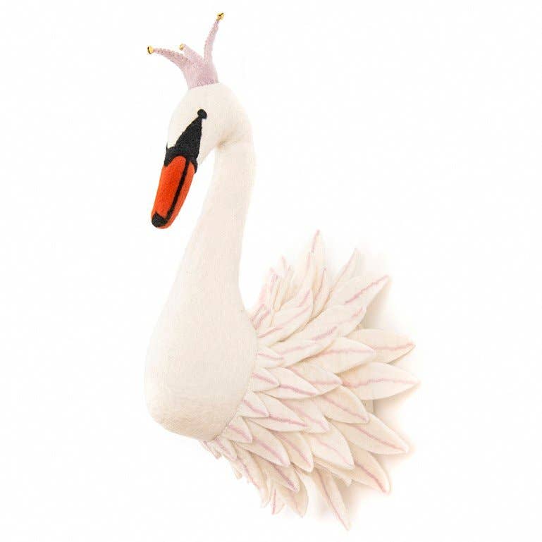 Odette – handgefilzter Schwanenkopf Wanddeko