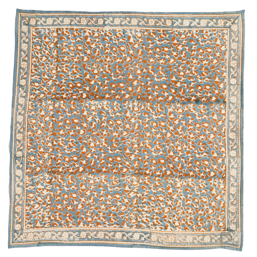 Indischer Schal- Leopardblau