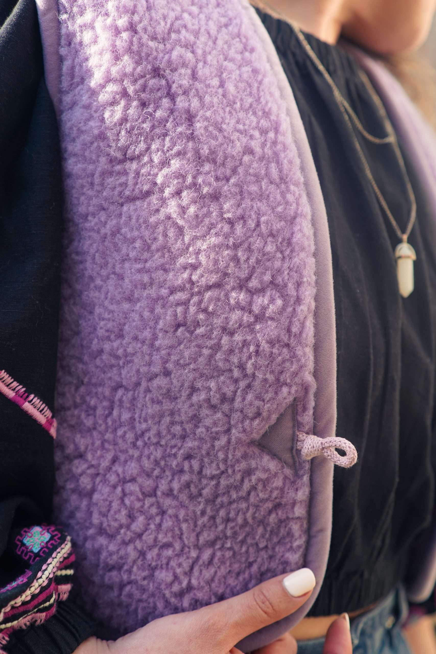 Merinowolle Weste - Lila Shorty: L