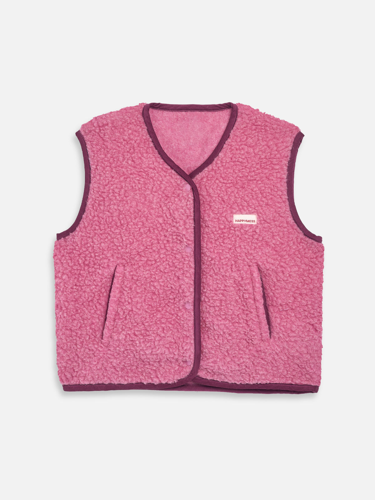 Merino Weste, Erwachsene unisex, dusty pink, Grösse S